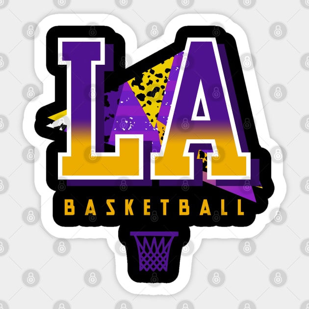 Los Angeles Basketball Retro Sticker by funandgames